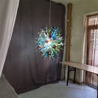 Colorful custom art chandelier hand made blown glass never fading