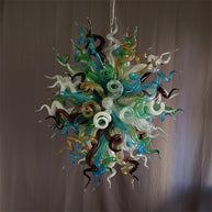 Colorful custom art chandelier hand made blown glass never fading