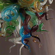 Colorful custom art chandelier hand made blown glass never fading
