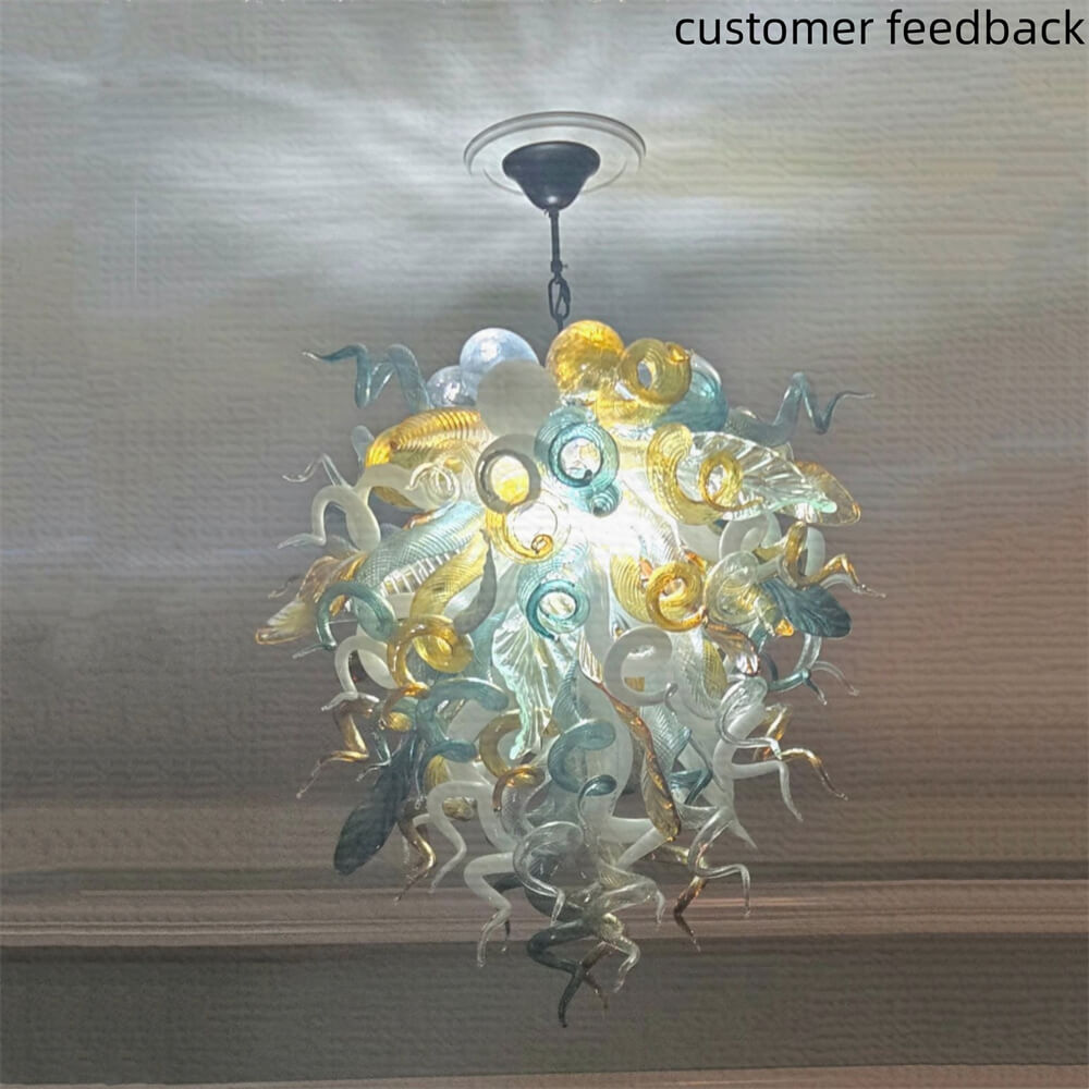 Luxury gold dining room glass chandelier custom design