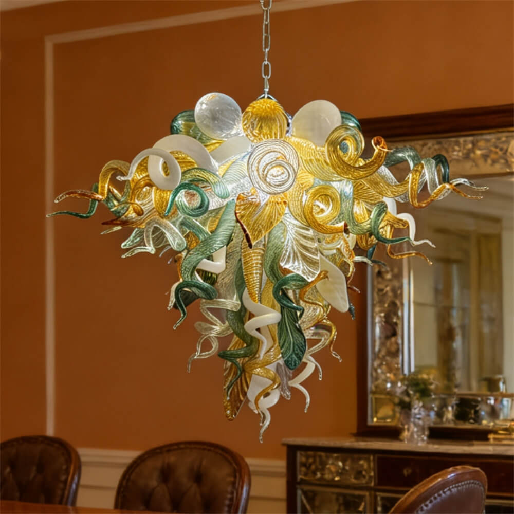 Luxury gold dining room glass chandelier custom design