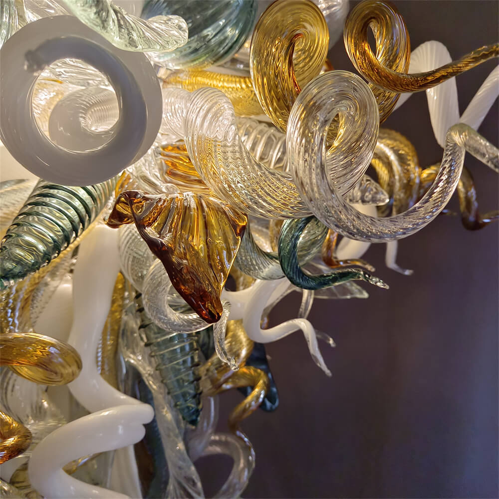 Luxury gold dining room glass chandelier custom design