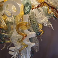 Luxury gold dining room glass chandelier custom design