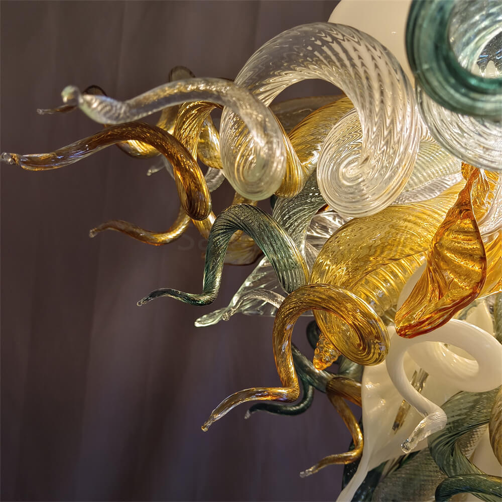 Luxury gold dining room glass chandelier custom design