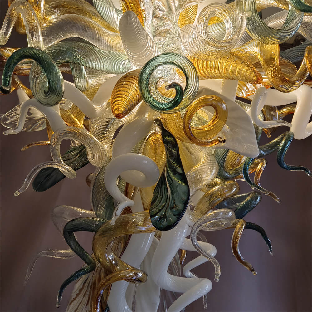 Luxury gold dining room glass chandelier custom design