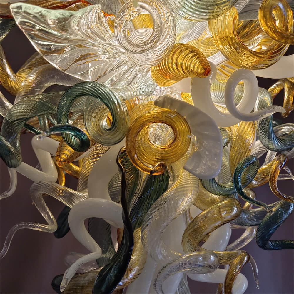 Luxury gold dining room glass chandelier custom design