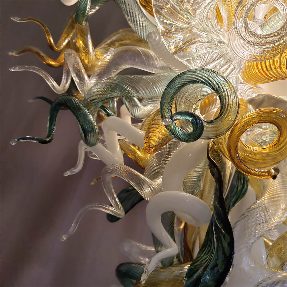 Luxury gold dining room glass chandelier custom design