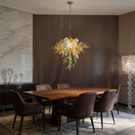 Luxury gold dining room glass chandelier custom design