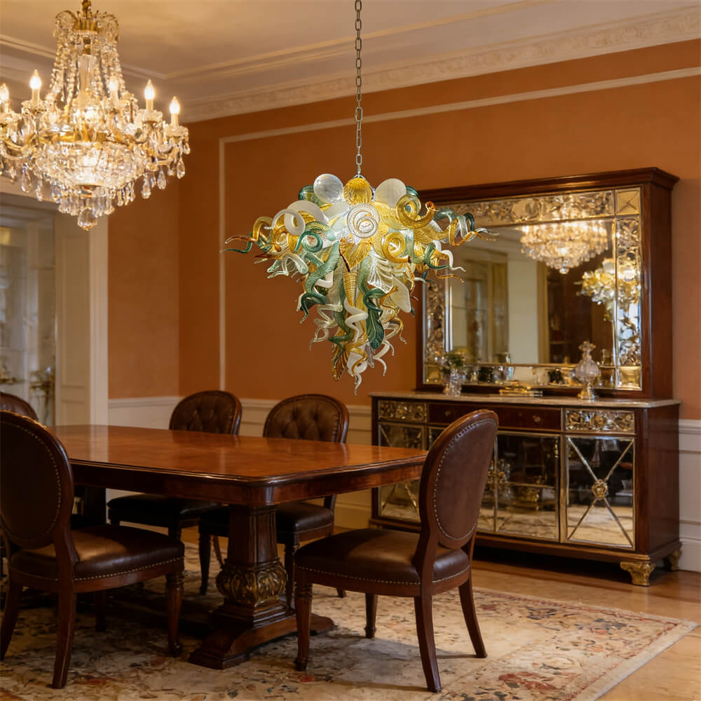 Luxury gold dining room glass chandelier custom design