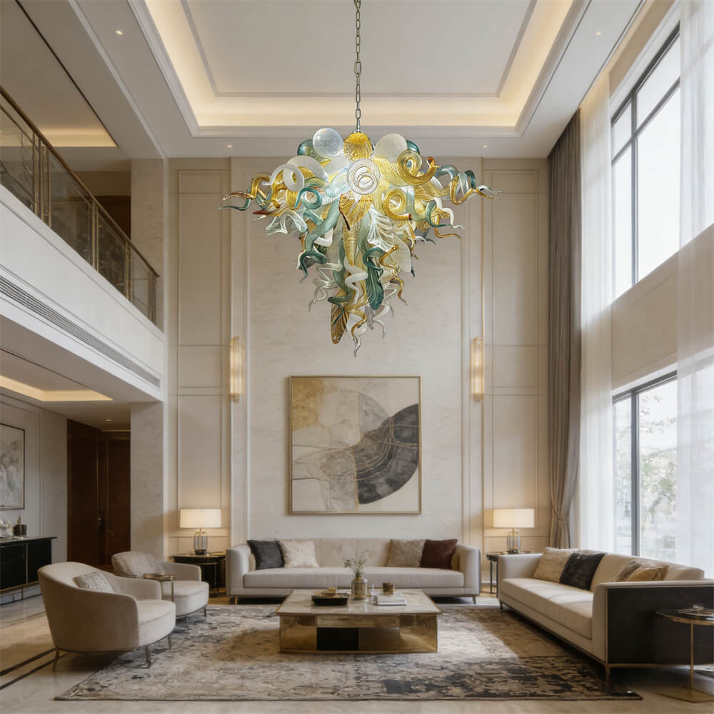 Luxury gold dining room glass chandelier custom design