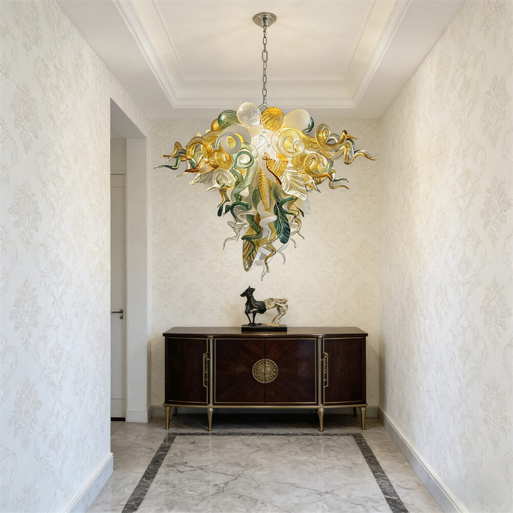 Luxury gold dining room glass chandelier custom design