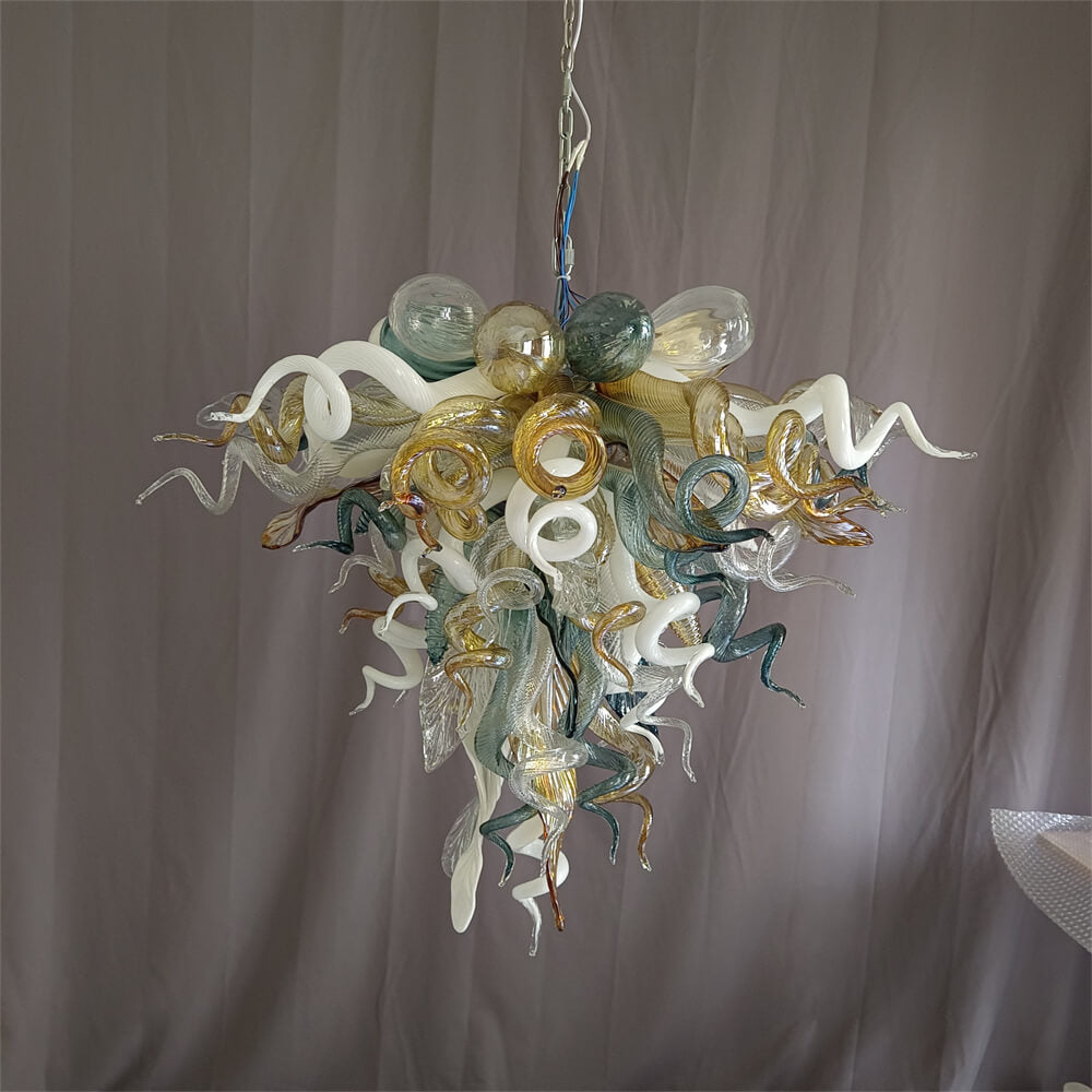 Luxury gold dining room glass chandelier custom design