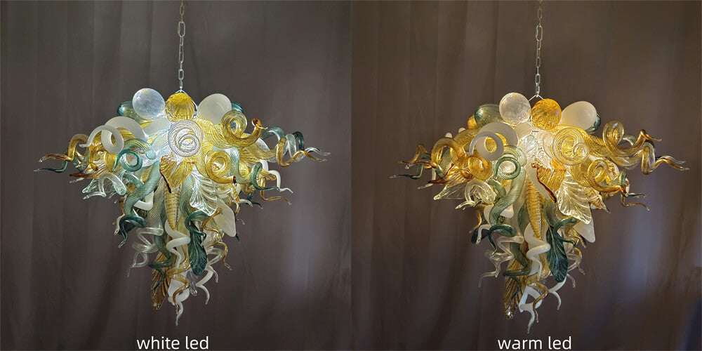 Luxury gold dining room glass chandelier custom design