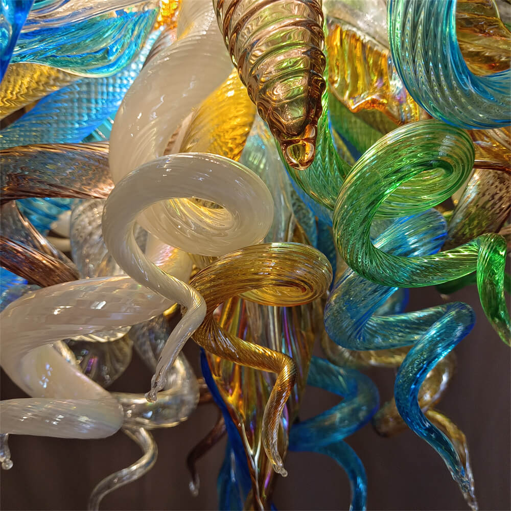 Luxury blown glass art chandelier chihuly style lighting