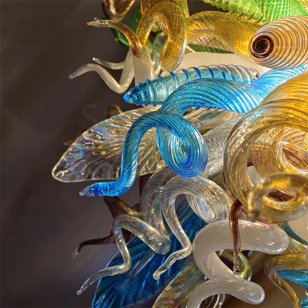 Luxury blown glass art chandelier chihuly style lighting