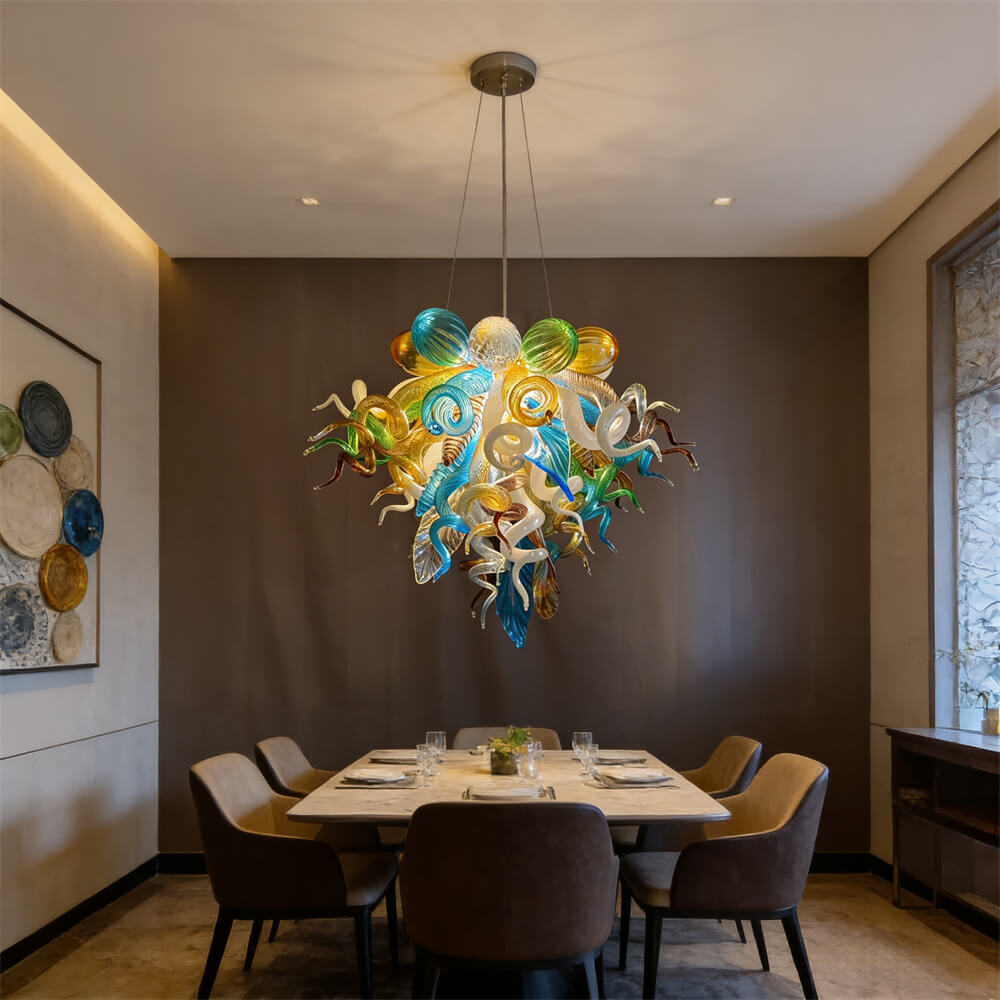 Luxury blown glass art chandelier chihuly style lighting