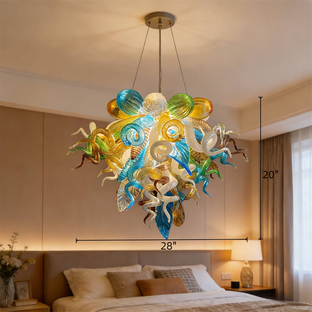 Luxury blown glass art chandelier chihuly style lighting