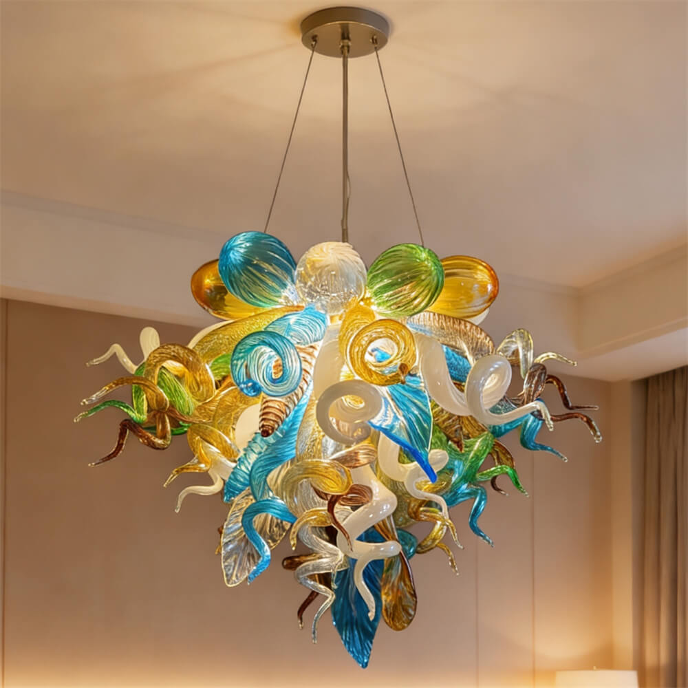 Luxury blown glass art chandelier chihuly style lighting