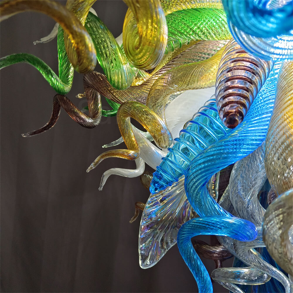 Luxury blown glass art chandelier chihuly style lighting