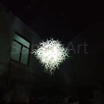 DIY art blown glass white modern design chandelier collection