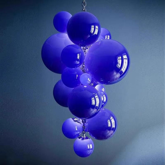 Grape shape blown glass lamp in purple/blue/white/amber color