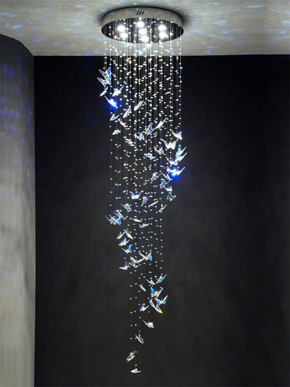 Crystal butterfly hanging lighting high luxury and modern design