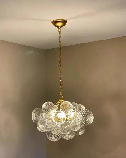 Blown glass bubbles chandelier clear color modern design for dining room