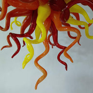 Multicolor hand blown glass chandelier