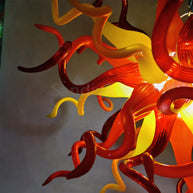 Multicolor hand blown glass chandelier