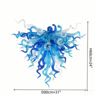 blue modern glass chandelier