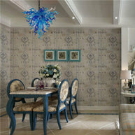 blue modern glass chandelier