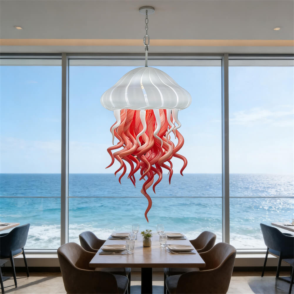 Dining room glass jellyfish lamp hand made art lighting