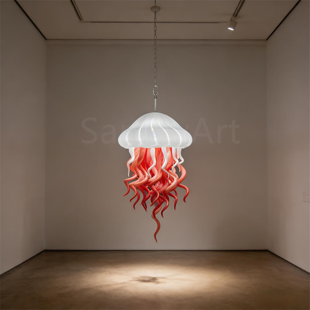 Dining room glass jellyfish lamp hand made art lighting