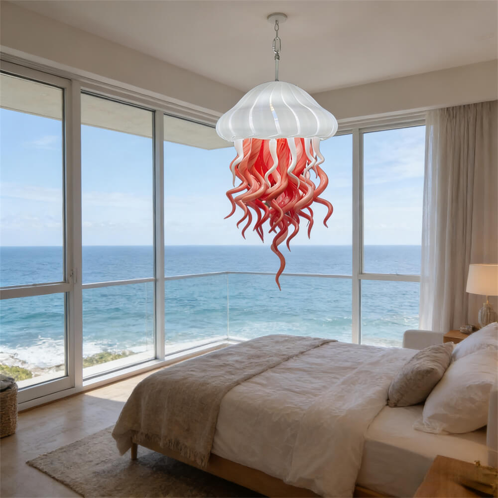Dining room glass jellyfish lamp hand made art lighting