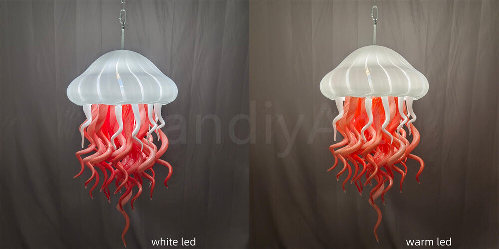 Dining room glass jellyfish lamp hand made art lighting