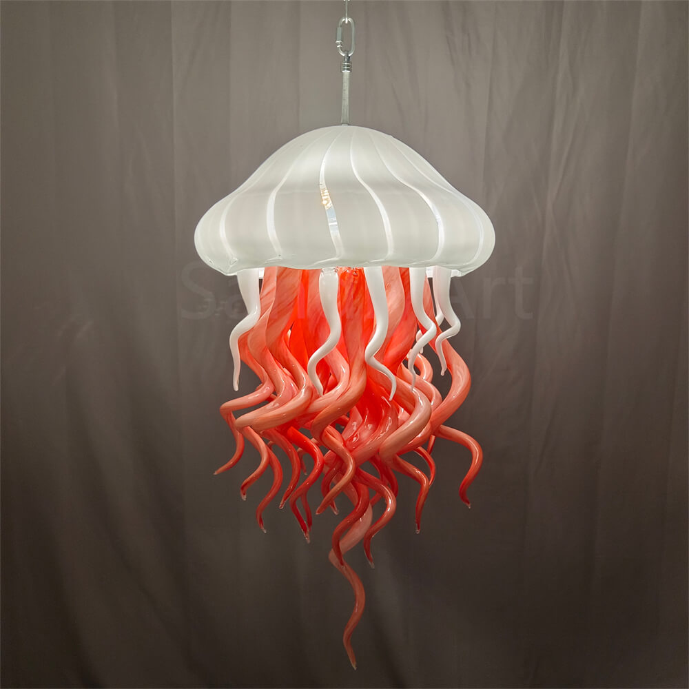 Dining room glass jellyfish lamp hand made art lighting