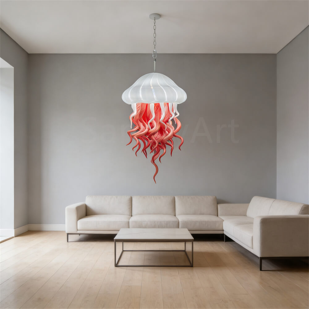 Dining room glass jellyfish lamp hand made art lighting