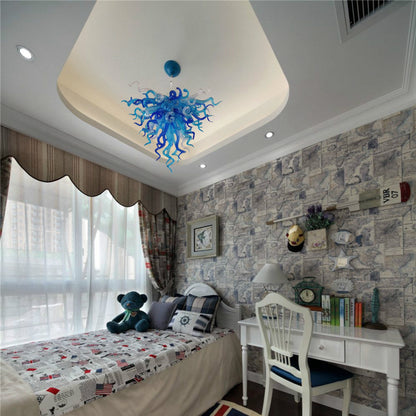 Hand made glass blue modern glass chandelier