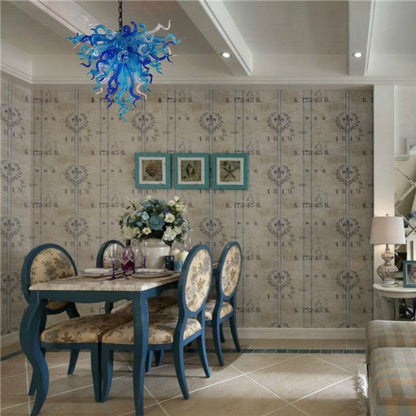 Hand made glass blue modern glass chandelier