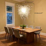 handmade blown glass hotel chandelier