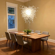 handmade blown glass hotel chandelier