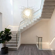 handmade blown glass hotel chandelier