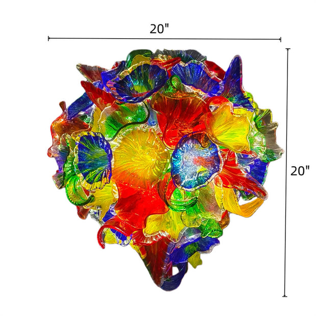 Artistic hand made blown glass vintage floral chandelier foyer decoration