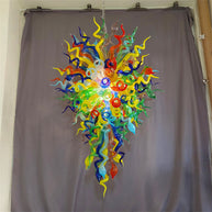 Stained glass chandelier custom made chihuly style art lighting