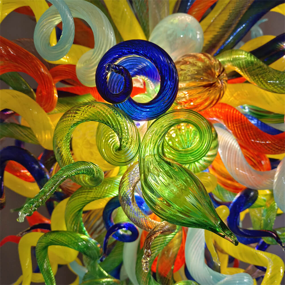 Stained glass chandelier custom made chihuly style art lighting