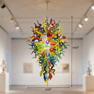 Stained glass chandelier custom made chihuly style art lighting