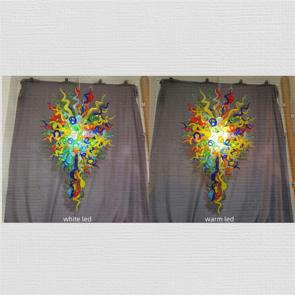 Stained glass chandelier custom made chihuly style art lighting