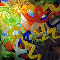Stained glass chandelier custom made chihuly style art lighting