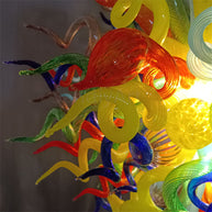 Stained glass chandelier custom made chihuly style art lighting