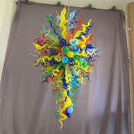 Stained glass chandelier custom made chihuly style art lighting
